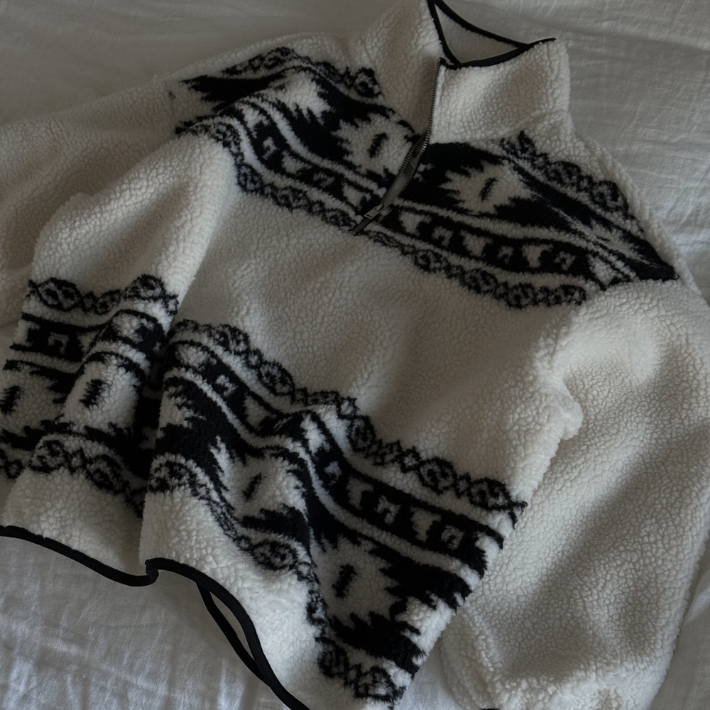 Half-Zip Teddy Pullover Jacket